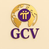 금색 지구본과 보라색 Pi 심벌의 GCV 로고